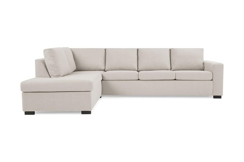 Crazy 4-personers Venstrevendt L-formet Chaiselongsofa i Stof, Beige