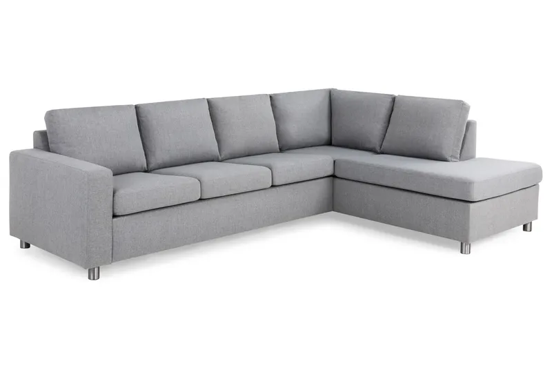 Crazy 4-personers Højrevendt L-formet Chaiselongsofa i Stof - Grå - Møbler - Sofaer - Sofa med chaiselong - 3 personers sofa med chaiselong