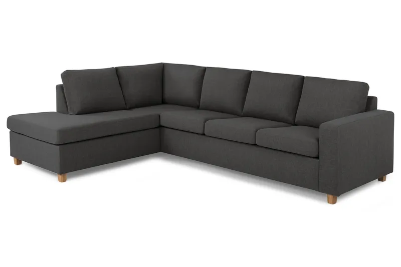 Crazy 4-personers Venstrevendt L-formet Chaiselongsofa i Stof - Mørkegrå - Møbler - Sofaer - Sofa med chaiselong - 3 personers sofa med chaiselong