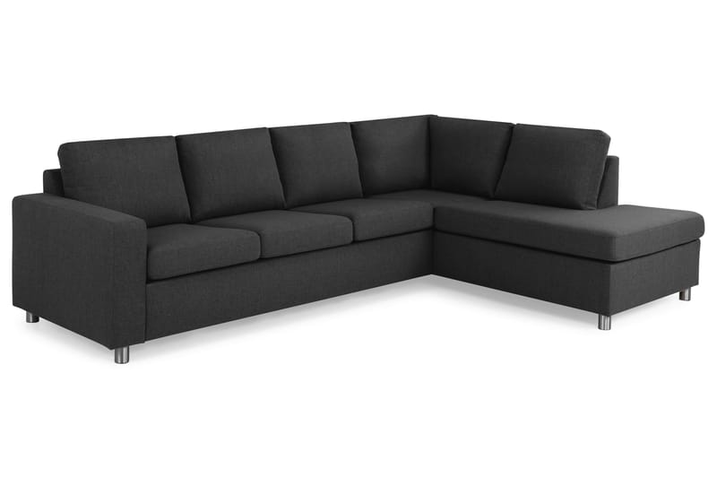 Crazy 4-personers Højrevendt L-formet Chaiselongsofa i Stof - Antracit - Møbler - Sofaer - Sofa med chaiselong - 3 personers sofa med chaiselong