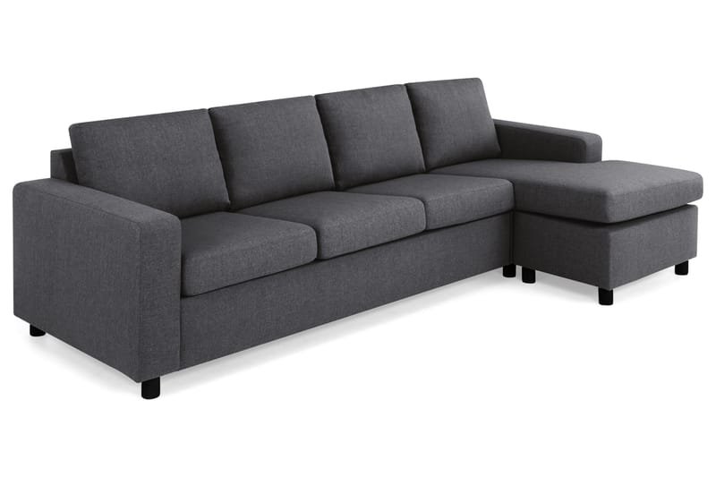 Crazy 4-personers Vendbar L-formet Chaiselongsofa i Stof - Mørkegrå - Møbler - Sofaer - Sofa med chaiselong - 4 personers sofa med chaiselong