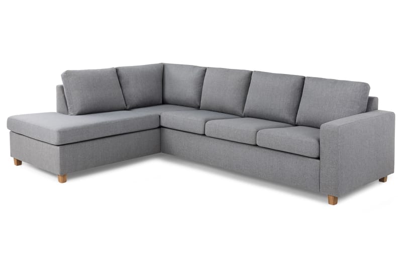 Crazy 4-personers Venstrevendt L-formet Chaiselongsofa i Stof - Grå - Møbler - Sofaer - Sofa med chaiselong - 3 personers sofa med chaiselong