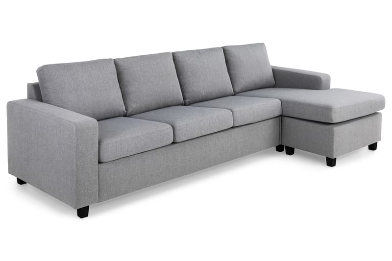 Crazy 4-personers Vendbar L-formet Chaiselongsofa i Stof - Grå - Møbler - Sofaer - Sofa med chaiselong
