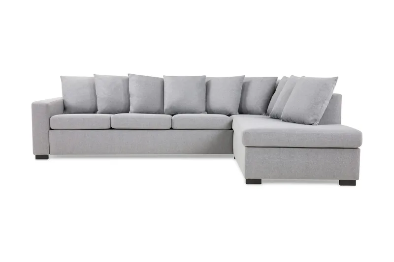 Crazy 4-personers Højrevendt L-formet Chaiselongsofa i Stof inkl. Kuvertpuder - Grå - Møbler - Sofaer - Sofa med chaiselong