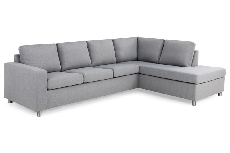 Crazy 4-personers Højrevendt L-formet Chaiselongsofa i Stof - Grå - Møbler - Sofaer - Sofa med chaiselong