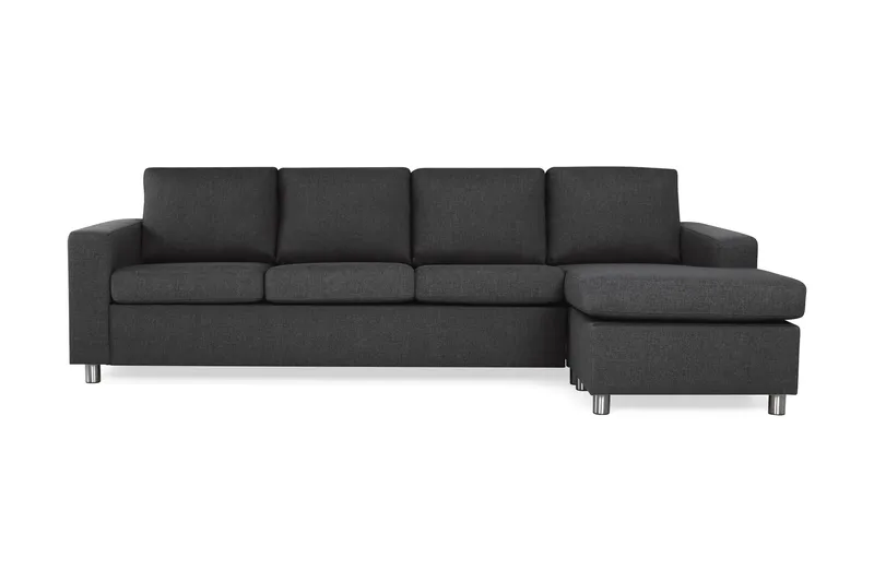 Crazy 4-personers Vendbar L-formet Chaiselongsofa i Stof - Antracit - Møbler - Sofaer - Sofa med chaiselong - 4 personers sofa med chaiselong