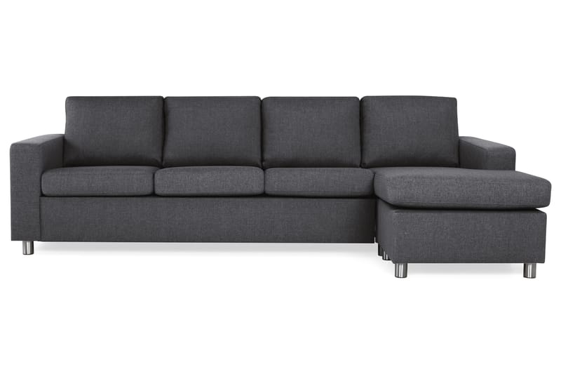 Crazy 4-personers Vendbar L-formet Chaiselongsofa i Stof - Mørkegrå - Møbler - Sofaer - Sofa med chaiselong