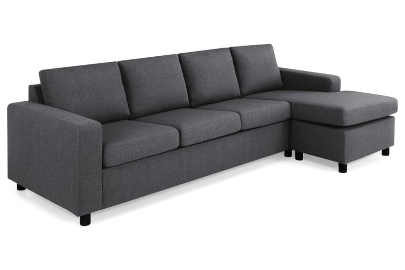Crazy 4-personers Vendbar L-formet Chaiselongsofa i Stof - Mørkegrå - Møbler - Sofaer - Sofa med chaiselong