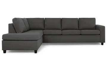 Crazy 4-personers Venstrevendt L-formet Chaiselongsofa i Stof - Mørkegrå - Møbler - Sofaer - Sofa med chaiselong