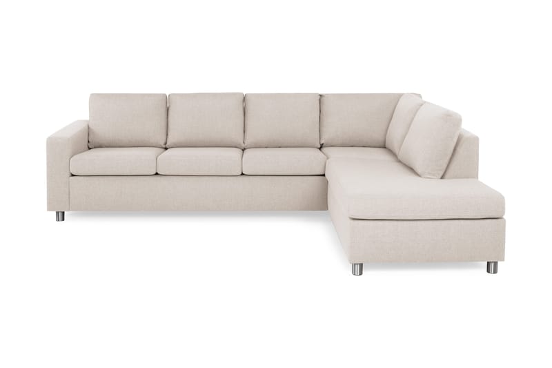 Crazy 4-personers Højrevendt L-formet Chaiselongsofa i Stof, Beige