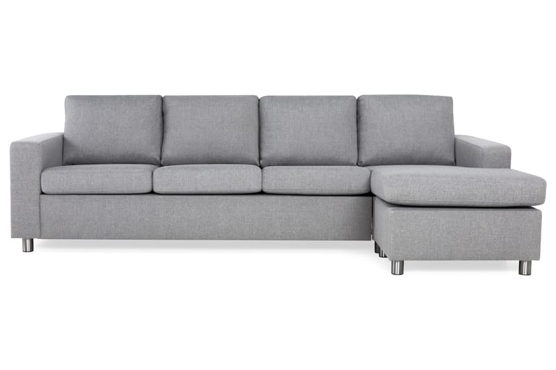 Crazy 4-personers Vendbar L-formet Chaiselongsofa i Stof - Grå - Møbler - Sofaer - Sofa med chaiselong - 4 personers sofa med chaiselong