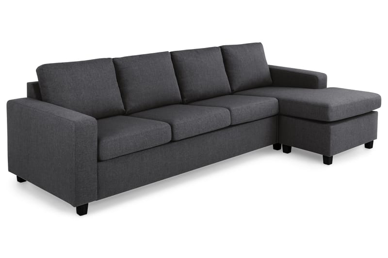 Crazy 4-personers Vendbar L-formet Chaiselongsofa i Stof - Mørkegrå - Møbler - Sofaer - Sofa med chaiselong