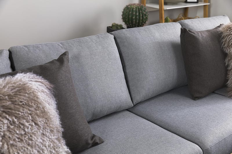 Crazy 4-personers Vendbar L-formet Chaiselongsofa i Stof - Grå - Møbler - Sofaer - Sofa med chaiselong - 4 personers sofa med chaiselong