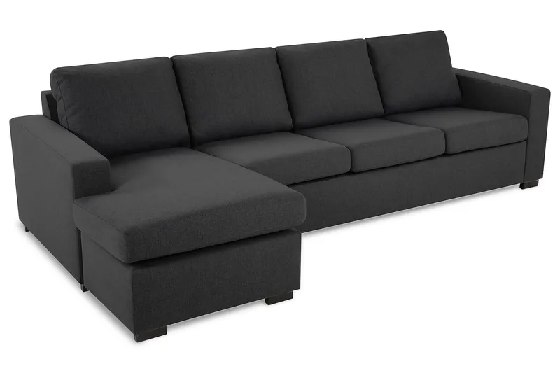 Crazy 4-personers Vendbar L-formet Chaiselongsofa i Stof - Mørkegrå - Møbler - Sofaer - Sofa med chaiselong - 4 personers sofa med chaiselong