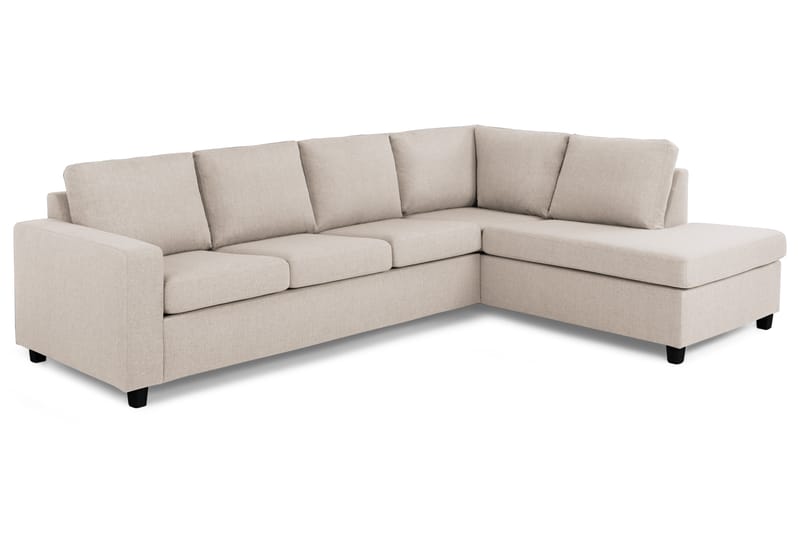 Crazy 4-personers Højrevendt L-formet Chaiselongsofa i Stof - Beige - Møbler - Sofaer - Sofa med chaiselong