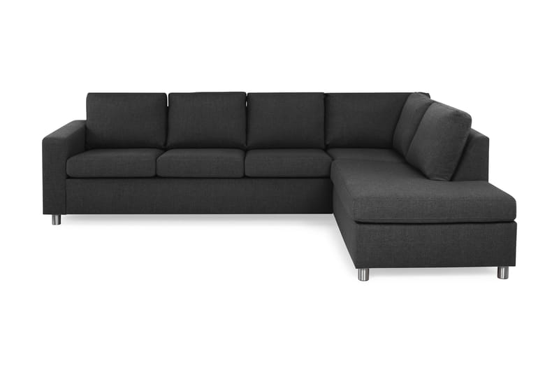 Crazy 4-personers Højrevendt L-formet Chaiselongsofa i Stof - Antracit - Møbler - Sofaer - Sofa med chaiselong - 3 personers sofa med chaiselong