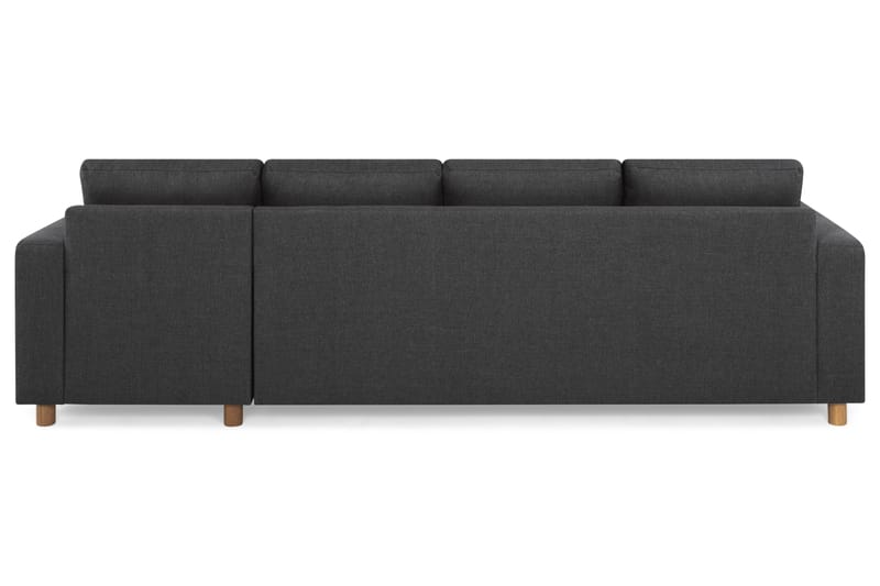 Crazy 4-personers Vendbar L-formet Chaiselongsofa i Stof - Antracit - Møbler - Sofaer - Sofa med chaiselong