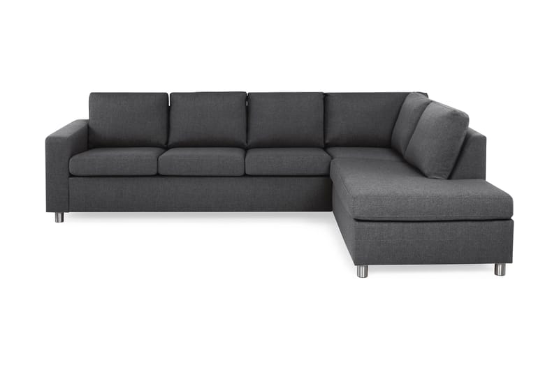 Crazy 4-personers Højrevendt L-formet Chaiselongsofa i Stof - Mørkegrå - Møbler - Sofaer - Sofa med chaiselong - 3 personers sofa med chaiselong