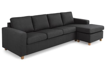 Crazy 4-personers Vendbar L-formet Chaiselongsofa i Stof - Antracit - Møbler - Sofaer - Sofa med chaiselong