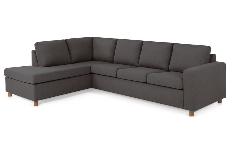 Crazy 4-personers Venstrevendt L-formet Chaiselongsofa i Stof - Mørkegrå - Møbler - Sofaer - Sofa med chaiselong