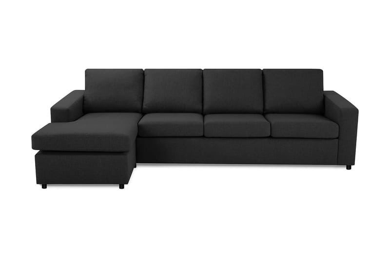 Crazy 4-personers Vendbar L-formet Chaiselongsofa i Stof, Antracit