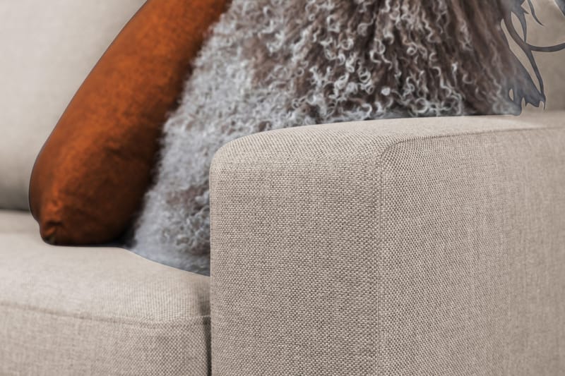 Crazy 4-personers Venstrevendt L-formet Chaiselongsofa i Stof - Beige - Møbler - Sofaer - Sofa med chaiselong - 3 personers sofa med chaiselong