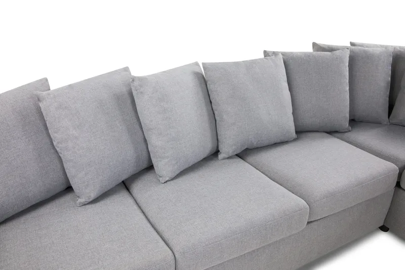 Crazy 4-personers Højrevendt L-formet Chaiselongsofa i Stof inkl. Kuvertpuder - Grå - Møbler - Sofaer - Sofa med chaiselong