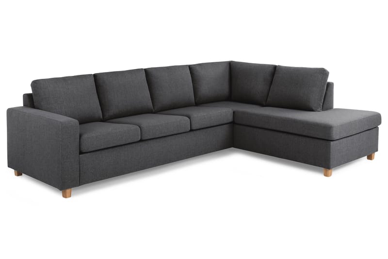 Crazy 4-personers Højrevendt L-formet Chaiselongsofa i Stof - Mørkegrå - Møbler - Sofaer - Sofa med chaiselong - 3 personers sofa med chaiselong