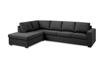 Crazy 4-personers Venstrevendt L-formet Chaiselongsofa i Stof - Mørkegrå - Møbler - Sofaer - Sofa med chaiselong