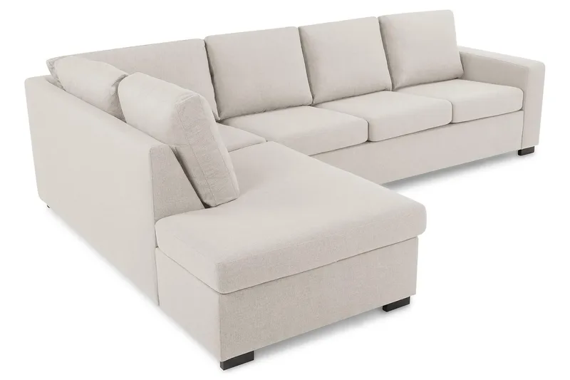 Crazy 4-personers Venstrevendt L-formet Chaiselongsofa i Stof - Beige - Møbler - Sofaer - Sofa med chaiselong - 3 personers sofa med chaiselong