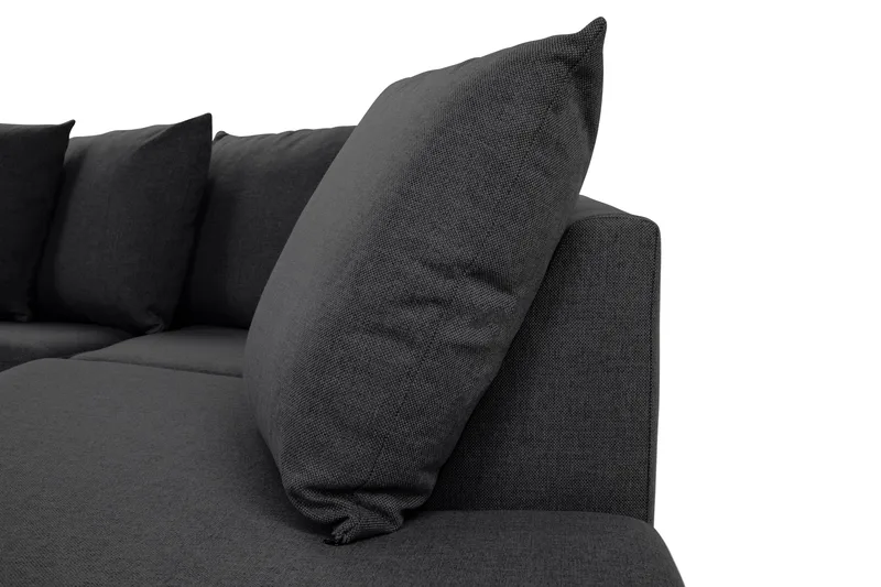 Crazy 4-personers Højrevendt L-formet Chaiselongsofa i Stof inkl. Kuvertpuder - Mørkegrå - Møbler - Sofaer - Sofa med chaiselong