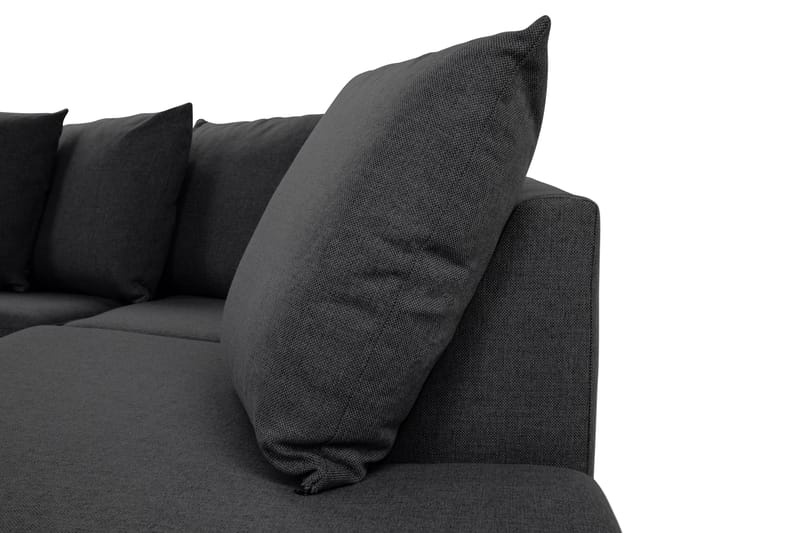 Crazy 4-personers Højrevendt L-formet Chaiselongsofa i Stof inkl. Kuvertpuder - Mørkegrå - Møbler - Sofaer - Sofa med chaiselong