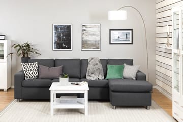 Crazy 4-personers Vendbar L-formet Chaiselongsofa i Stof - Mørkegrå - Møbler - Sofaer - Sofa med chaiselong