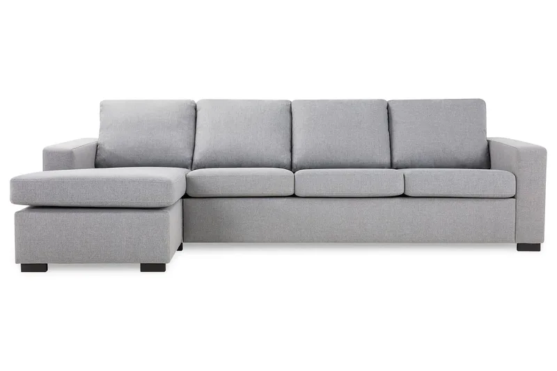 Crazy 4-personers Vendbar L-formet Chaiselongsofa i Stof - Grå - Møbler - Sofaer - Sofa med chaiselong - 4 personers sofa med chaiselong