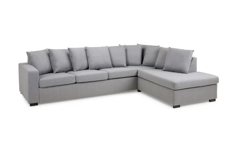 Crazy 4-personers Højrevendt L-formet Chaiselongsofa i Stof inkl. Kuvertpuder - Grå - Møbler - Sofaer - Sofa med chaiselong