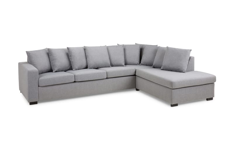 Crazy 4-personers Højrevendt L-formet Chaiselongsofa i Stof inkl. Kuvertpuder - Grå - Møbler - Sofaer - Sofa med chaiselong