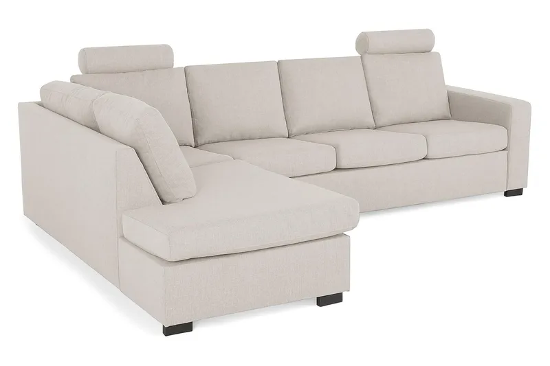Crazy 4-personers Venstrevendt L-formet Chaiselongsofa i Stof - Beige - Møbler - Sofaer - Sofa med chaiselong - 3 personers sofa med chaiselong