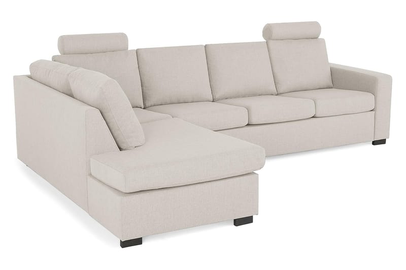 Crazy 4-personers Venstrevendt L-formet Chaiselongsofa i Stof - Beige - Møbler - Sofaer - Sofa med chaiselong - 3 personers sofa med chaiselong