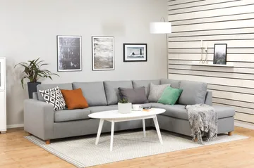 Crazy 4-personers Højrevendt L-formet Chaiselongsofa i Stof - Grå - Møbler - Sofaer - Sofa med chaiselong