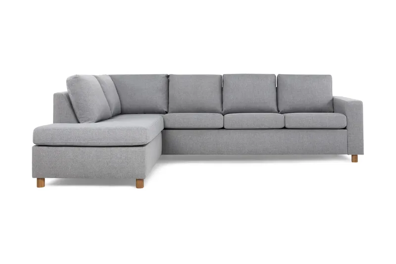 Crazy 4-personers Venstrevendt L-formet Chaiselongsofa i Stof - Grå - Møbler - Sofaer - Sofa med chaiselong - 3 personers sofa med chaiselong