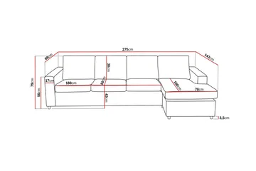 Crazy 4-personers Vendbar L-formet Chaiselongsofa i Stof - Antracit - Møbler - Sofaer - Sofa med chaiselong