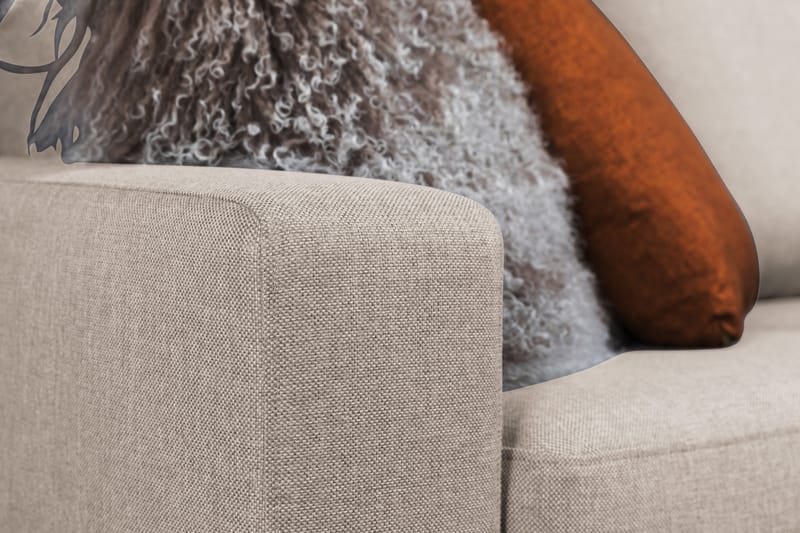 Crazy 4-personers Højrevendt L-formet Chaiselongsofa i Stof - Beige - Møbler - Sofaer - Sofa med chaiselong - 3 personers sofa med chaiselong