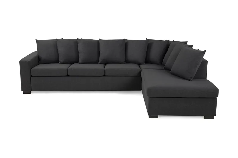 Crazy 4-personers Højrevendt L-formet Chaiselongsofa i Stof inkl. Kuvertpuder, Mørkegrå