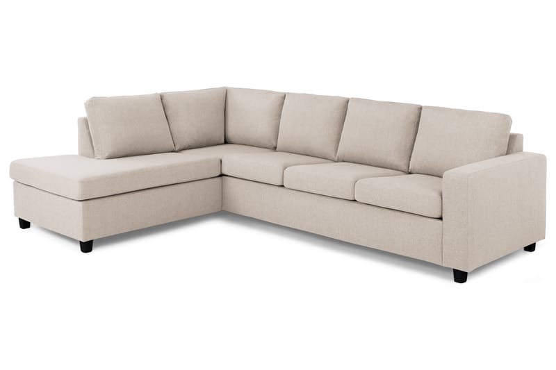 Crazy 4-personers Venstrevendt L-formet Chaiselongsofa i Stof - Beige - Møbler - Sofaer - Sofa med chaiselong