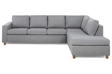 Crazy 4-personers Højrevendt L-formet Chaiselongsofa i Stof - Grå - Møbler - Sofaer - Sofa med chaiselong