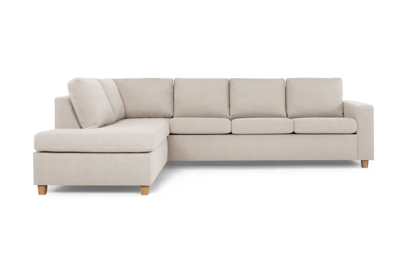 Crazy 4-personers Venstrevendt L-formet Chaiselongsofa i Stof - Beige - Møbler - Sofaer - Sofa med chaiselong - 3 personers sofa med chaiselong