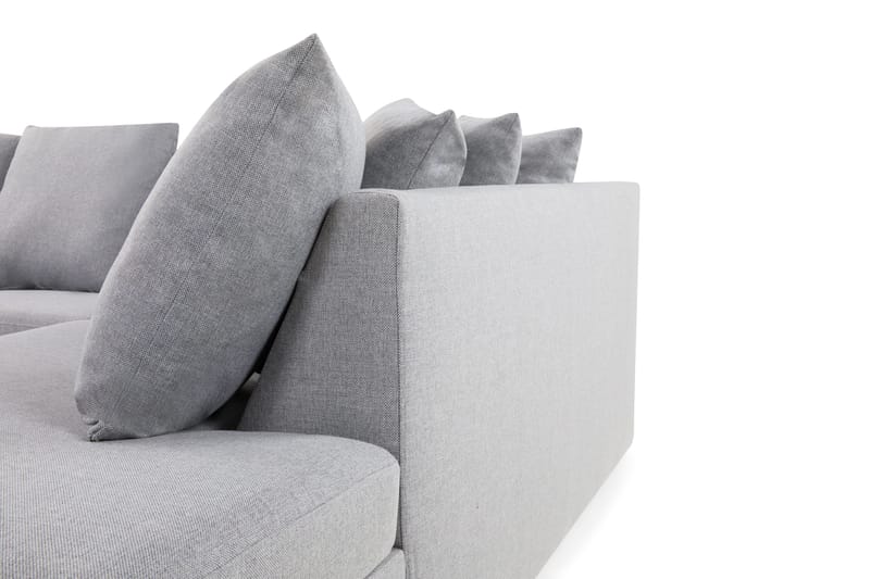 Crazy 4-personers Højrevendt L-formet Chaiselongsofa i Stof inkl. Kuvertpuder - Grå - Møbler - Sofaer - Sofa med chaiselong