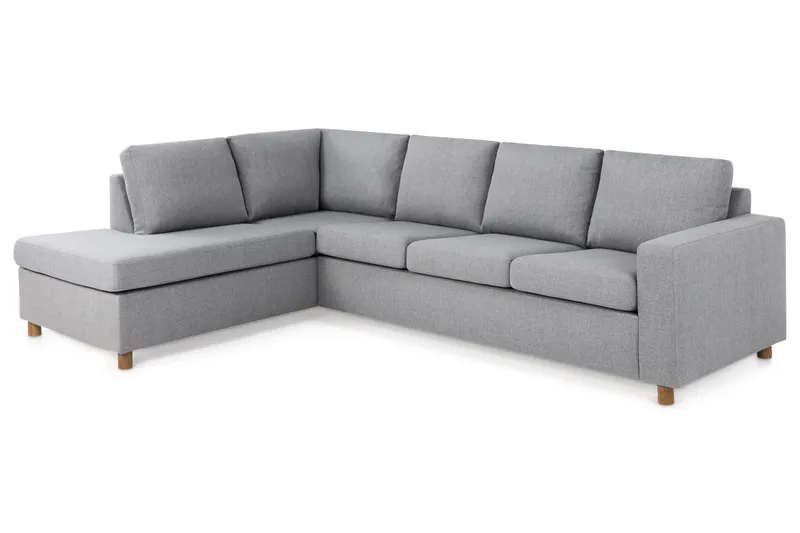 Crazy 4-personers Venstrevendt L-formet Chaiselongsofa i Stof - Grå - Møbler - Sofaer - Sofa med chaiselong - 3 personers sofa med chaiselong