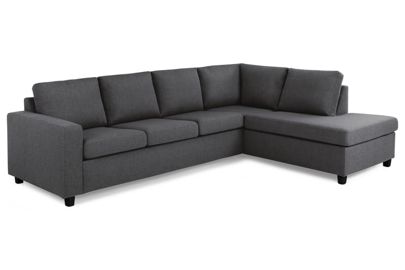 Crazy 4-personers Højrevendt L-formet Chaiselongsofa i Stof - Mørkegrå - Møbler - Sofaer - Sofa med chaiselong