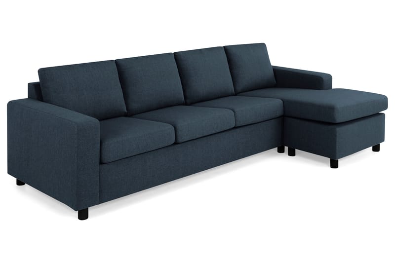 Crazy 4-personers Vendbar L-formet Chaiselongsofa i Stof - Blå - Møbler - Sofaer - Sofa med chaiselong